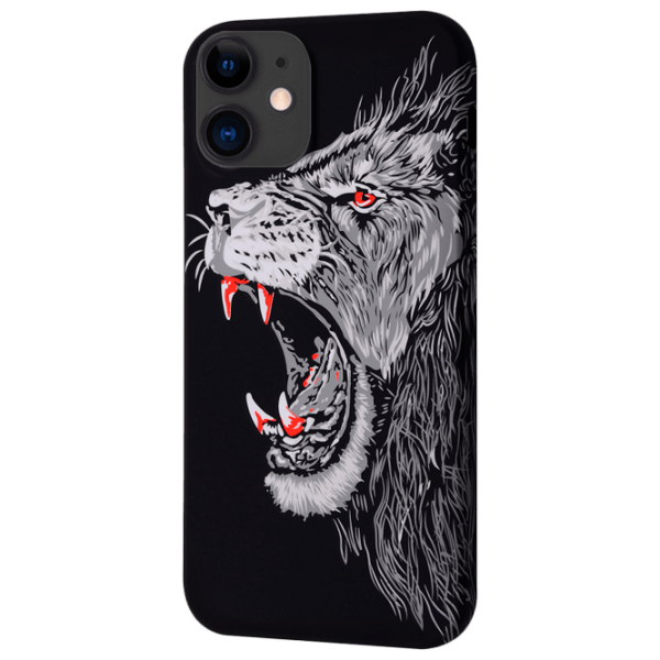 Husă pentru smartphone Apple iPhone 11 (NEON X LUXO Lion) White Black WAVE, TPU, Back photo 1