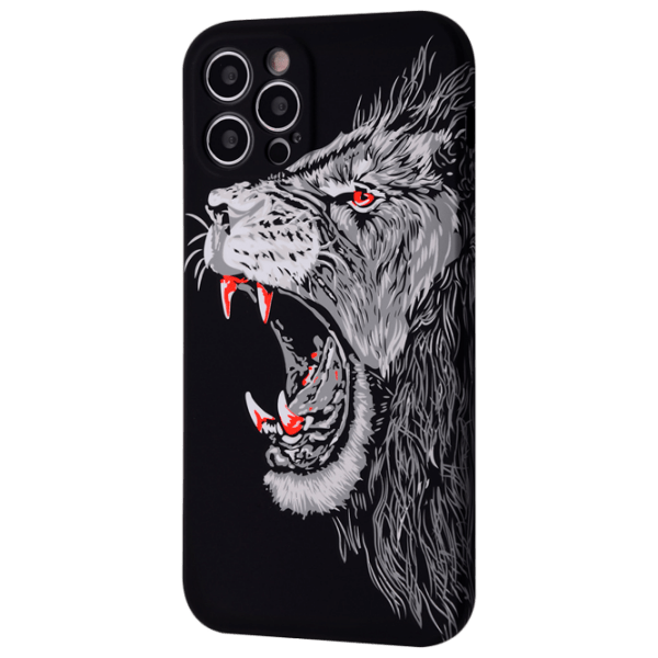Husă pentru smartphone Apple iPhone 13 (NEON X LUXO Lion) White Black WAVE, TPU, Back photo 1