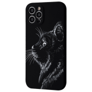 Husă pentru smartphone Apple iPhone 12 Pro (NEON X LUXO Cat) White Black WAVE, TPU, Back