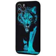 Husă pentru smartphone Apple iPhone 13 Pro Max (NEON X LUXO Wolf) Blue Black WAVE, TPU, Back