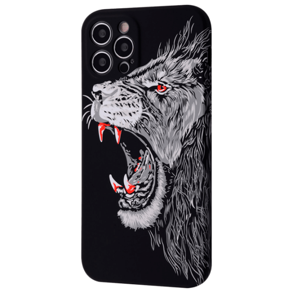 Husă pentru smartphone Apple iPhone 13 Pro Max (NEON X LUXO Lion) White Black WAVE, TPU, Back photo 1