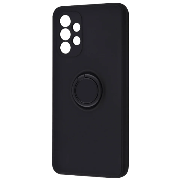 Husă pentru smartphone Samsung Galaxy A32 (Light Color with Ring) Black WAVE, TPU, Back photo 1