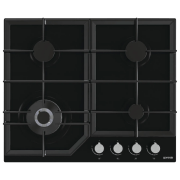 Plită încorporabilă pe gaz Gorenje GTW 641 KB Black Sticlă călită, Gratare: Fontă