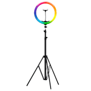 Lampă circulară Lovely Stream Selfie Ring RGB 450 mm Black 