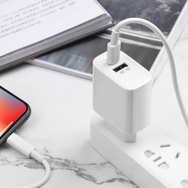 Сетевое зарядное устройство Rival USB QC3.0 + PD Type-C (18 Вт) Белый 3.1 А / Белый photo 4