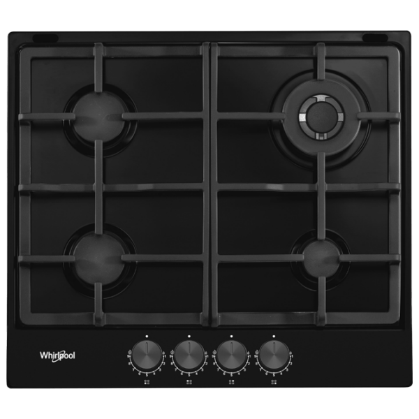 Plită încorporabilă pe gaz Whirlpool TGML 661 NB Black Oțel emailat, Gratare: Fontă photo 1