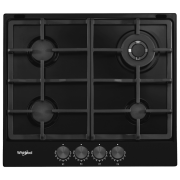 Plită încorporabilă pe gaz Whirlpool TGML 661 NB Black Oțel emailat, Gratare: Fontă