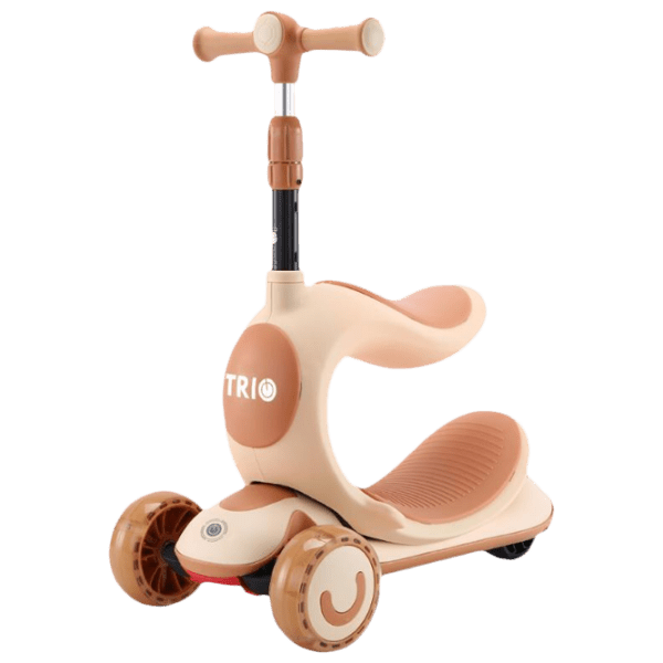 Детский трёхколёсный самокат Lorelli Trio (10390150001) Бежевый 3 года, 50 кг, Пластиковые с силиконом photo 1