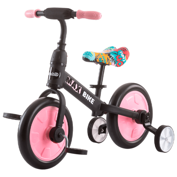 Bicicletă fără pedale Chipolino Max Bike 10" Pink Black Metal / Pentru copii photo 1