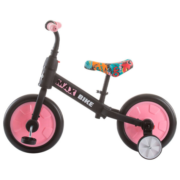 Bicicletă fără pedale Chipolino Max Bike 10" Pink Black Metal / Pentru copii photo 2