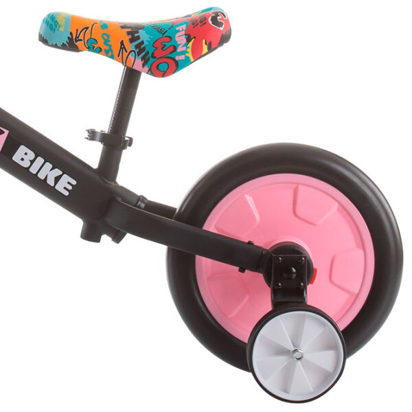 Bicicletă fără pedale Chipolino Max Bike 10" Pink Black Metal / Pentru copii photo 5