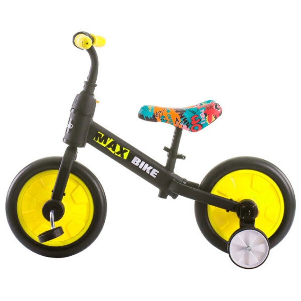 Bicicletă fără pedale Chipolino Max Bike 10" Yellow Black Metal / Pentru copii photo 2