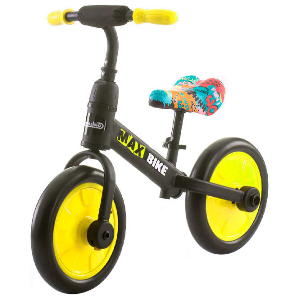 Bicicletă fără pedale Chipolino Max Bike 10" Yellow Black Metal / Pentru copii photo 3