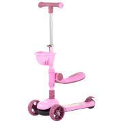 Детский трёхколёсный самокат Chipolino Neo Rider (3800931041915) Розовый 2 года, 50 кг, Пластиковые с силиконом