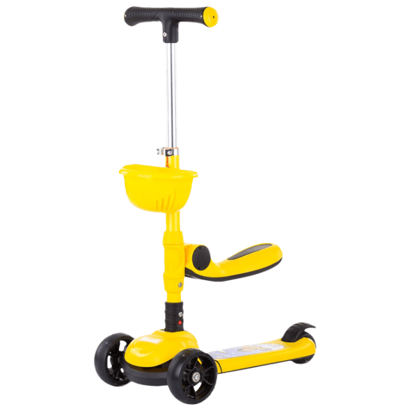 Детский трёхколёсный самокат Chipolino Neo Rider (3800931041953) Желтый 2 года, 50 кг, Пластиковые с силиконом photo 1