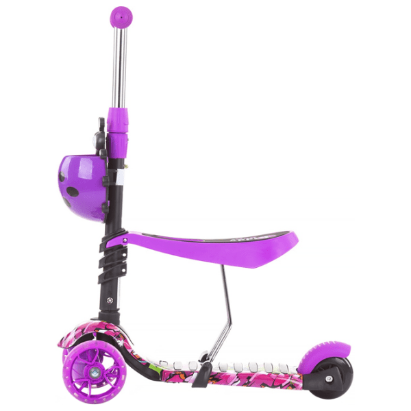 Trotinetă pentru copii cu trei roți Chipolino Kiddy Evo 2 in 1 (3800931044619) Purple 3 ani, 20 kg, Din plastic cu silicon photo 2