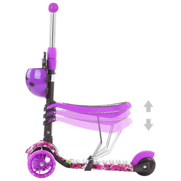 Trotinetă pentru copii cu trei roți Chipolino Kiddy Evo 2 in 1 (3800931044619) Purple 3 ani, 20 kg, Din plastic cu silicon photo 3