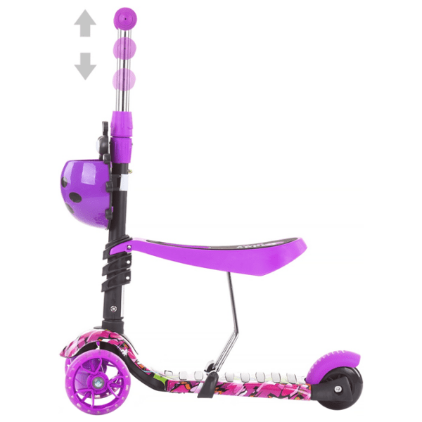 Trotinetă pentru copii cu trei roți Chipolino Kiddy Evo 2 in 1 (3800931044619) Purple 3 ani, 20 kg, Din plastic cu silicon photo 4