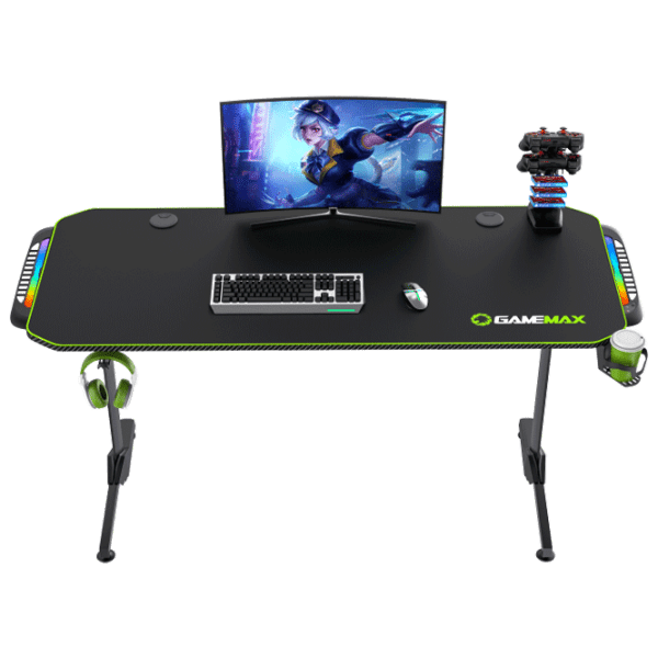 Masă gaming Gamemax Gaming Desk D140-Carbon RGB Black  photo 1