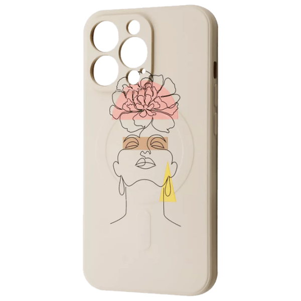 Husă pentru smartphone Apple iPhone 13 Pro Max (Minimal Art) Girl Beige WAVE, TPU, Back photo 1