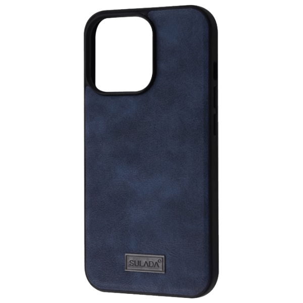 Husă pentru smartphone Apple iPhone 13 Pro Max (Junshang) Black Blue SULADA, Piele, Back photo 1