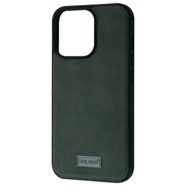 Husă pentru smartphone Apple iPhone 13 Pro (Junshang) Black Green SULADA, Piele, Back photo 1