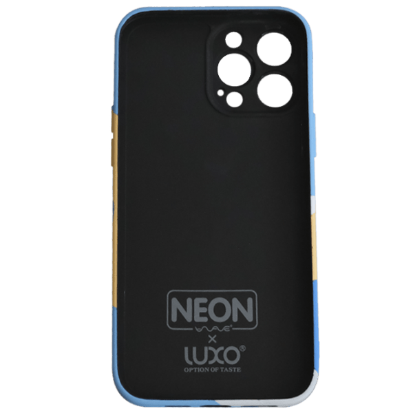 Husă pentru smartphone Apple iPhone 13 Pro Max (NEON X LUXO) Yellow Blue WAVE, TPU, Back photo 2