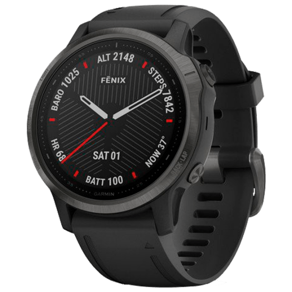 Умные часы Garmin Fenix 6s Pro Углеродно серый 1.2" | 30.4 мм | Титан / DLC/Силикон
| 010-02159-25 photo 1