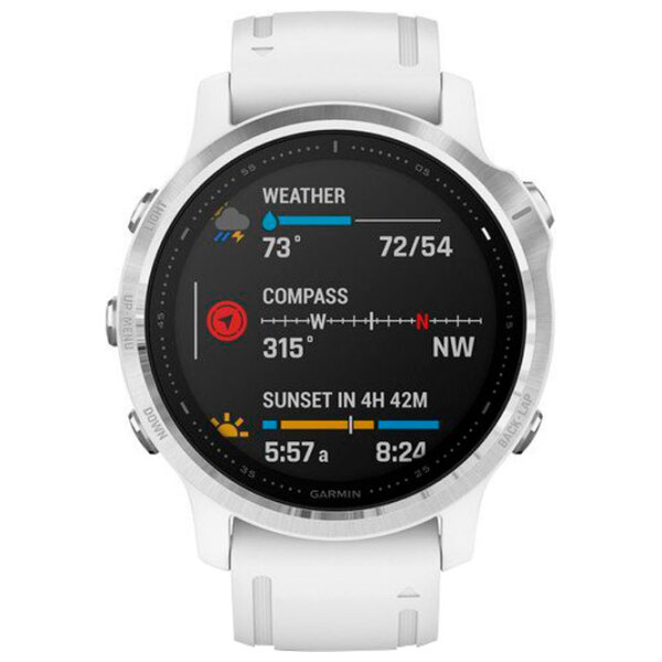 Ceas inteligent Garmin Fenix 6S White 1.2" | 30.4 mm | Oțel inoxidabil/Silicon
| 010-02159-00 photo 2