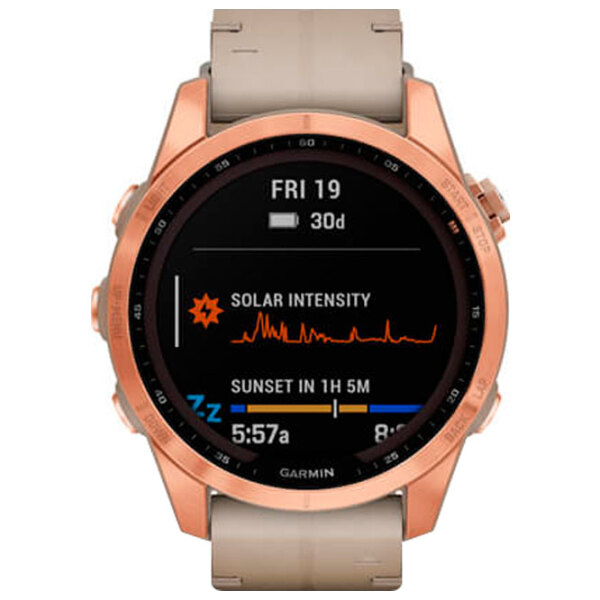 Ceas inteligent Garmin Fenix 7s Sapphire Solar Rose Gold 1.3" | 33 mm | Titan/Piele
| 010-02539-35 photo 2