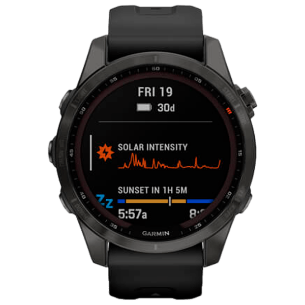 Ceas inteligent Garmin Fenix 7s Sapphire Solar Carbon Grey 1.3" | 33 mm | Titan/Silicon
| 010-02539-25 photo 2