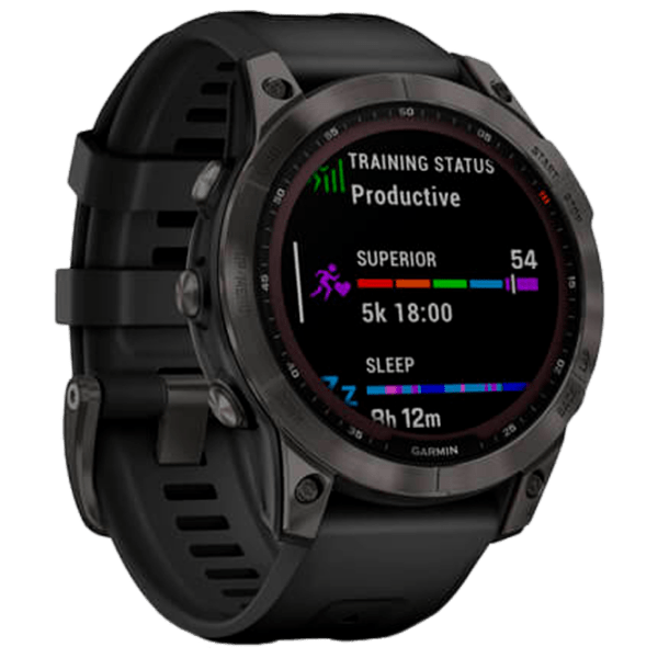 Ceas inteligent Garmin Fenix 7 Sapphire Solar Carbon Grey 1.3" | 33 mm | Titan / DLC/Silicon
| 010-02540-21 photo 3