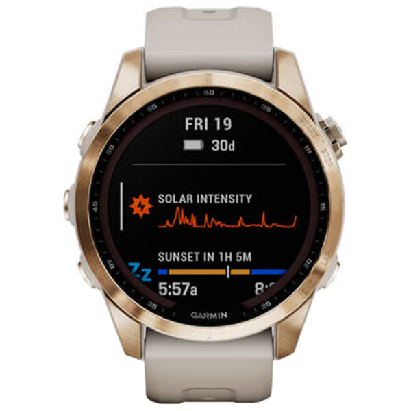 Ceas inteligent Garmin Fenix 7s Sapphire Solar Light Gold 1.3" | 33 mm | Titan/Silicon
| 010-02539-21 photo 2
