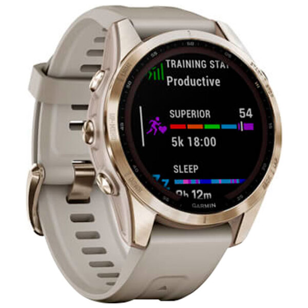 Ceas inteligent Garmin Fenix 7s Sapphire Solar Light Gold 1.3" | 33 mm | Titan/Silicon
| 010-02539-21 photo 3