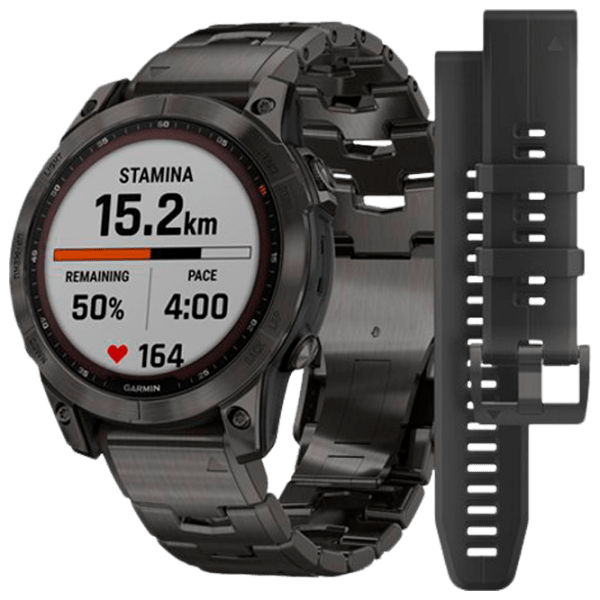 Ceas inteligent Garmin Fenix 7 Sapphire Solar Carbon Grey 1.3" | 33 mm | Titan / DLC/Titan
| 010-02540-39 photo 1