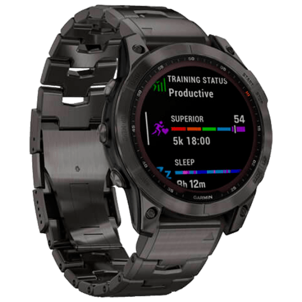 Ceas inteligent Garmin Fenix 7 Sapphire Solar Carbon Grey 1.3" | 33 mm | Titan / DLC/Titan
| 010-02540-39 photo 3