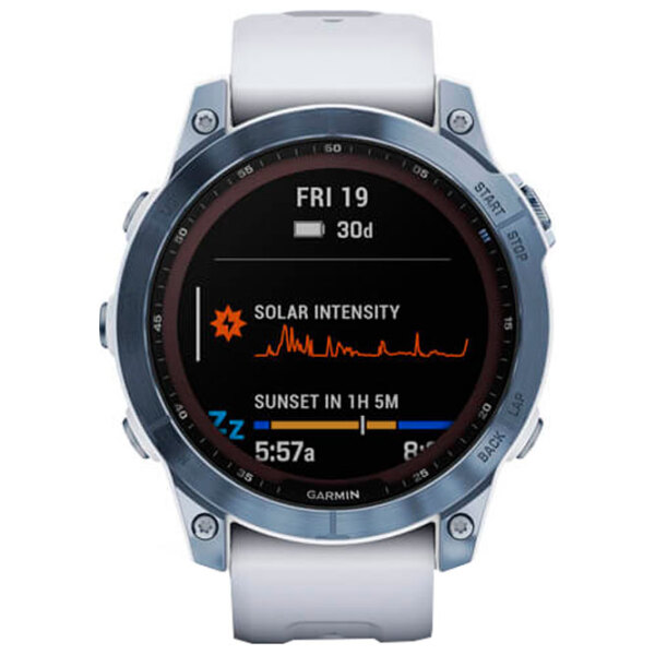 Ceas inteligent Garmin Fenix 7 Sapphire Solar Blue 1.3" | 33 mm | Titan / DLC/Silicon
| 010-02540-25 photo 2