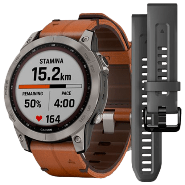 Ceas inteligent Garmin Fenix 7 Sapphire Solar Gray 1.3" | 33 mm | Titan/Piele
| 010-02540-31 photo 1