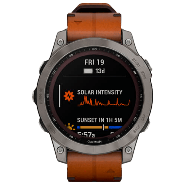 Ceas inteligent Garmin Fenix 7 Sapphire Solar Gray 1.3" | 33 mm | Titan/Piele
| 010-02540-31 photo 2