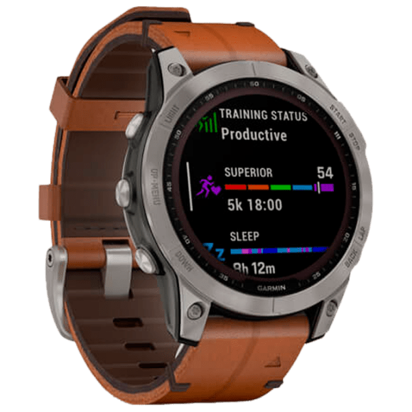 Ceas inteligent Garmin Fenix 7 Sapphire Solar Gray 1.3" | 33 mm | Titan/Piele
| 010-02540-31 photo 3