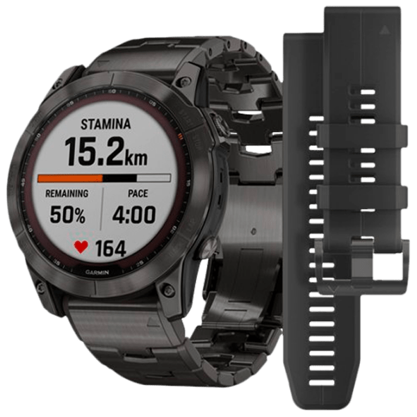 Ceas inteligent Garmin Fenix 7X Sapphire Solar Carbon Grey 1.3" | 33 mm | Titan / DLC/Titan
| 010-02541-27 photo 1