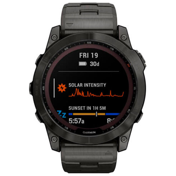 Ceas inteligent Garmin Fenix 7X Sapphire Solar Carbon Grey 1.3" | 33 mm | Titan / DLC/Titan
| 010-02541-27 photo 2