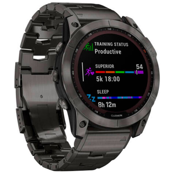 Ceas inteligent Garmin Fenix 7X Sapphire Solar Carbon Grey 1.3" | 33 mm | Titan / DLC/Titan
| 010-02541-27 photo 3