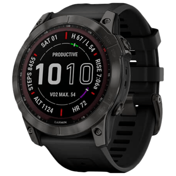 Ceas inteligent Garmin Fenix 7X Sapphire Solar Carbon Grey 1.3" | 33 mm | Titan / DLC/Silicon
| 010-02541-11 photo 1