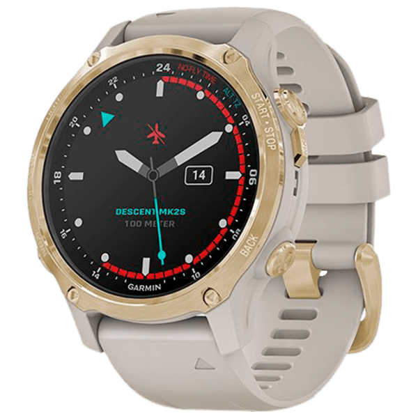 Умные часы Garmin Descent Mk2S Светло золотистый 1.2" | 43 мм | Нержавеющая сталь/Силикон
| 010-02403-01 photo 1