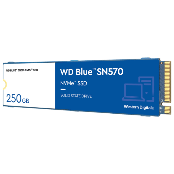 SSD Western Digital Blue SN570 M.2 250 ГБ Скорость чтения: 3300 MБ/ с,
Скорость записи: 1200 MБ/ с photo 2