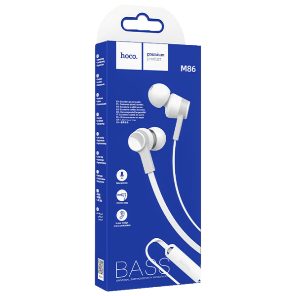 Căști Hoco M86 White Cu fir / Personal / In ear photo 2