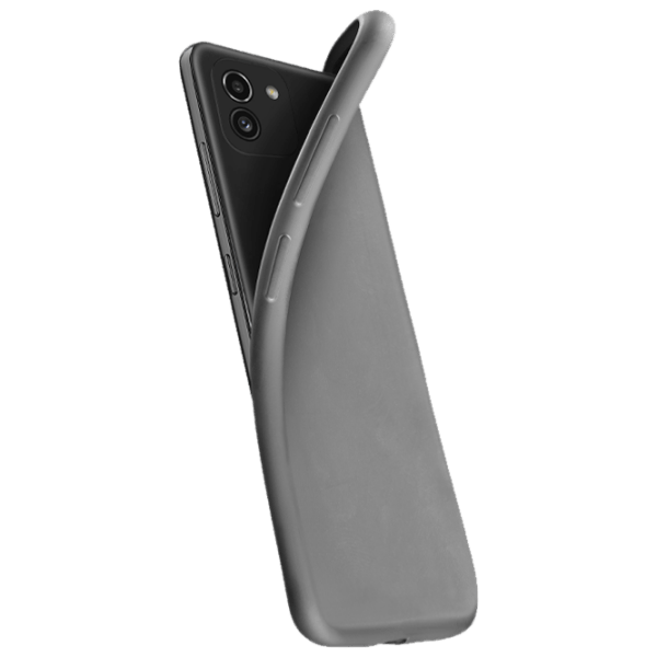 Husă pentru smartphone Samsung Galaxy A03 (Rubber Chroma) Black Cellularline, Cauciuc, Back photo 1