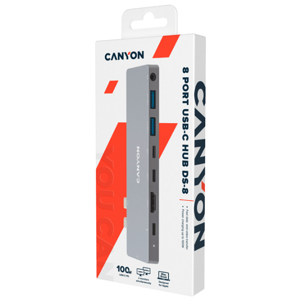 Adapter Canyon DS-8 Gray USB Type-C photo 4