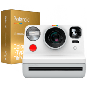 Cameră Foto Instant Polaroid Now White Color i ‑Type FilmGolden Moments Edition DP 750 mAh, 550 mm